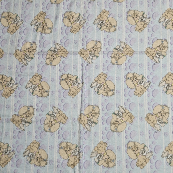 Precious Moments puppy baby blanket with crocheted edges 38" by 40" - Picture 4 of 15